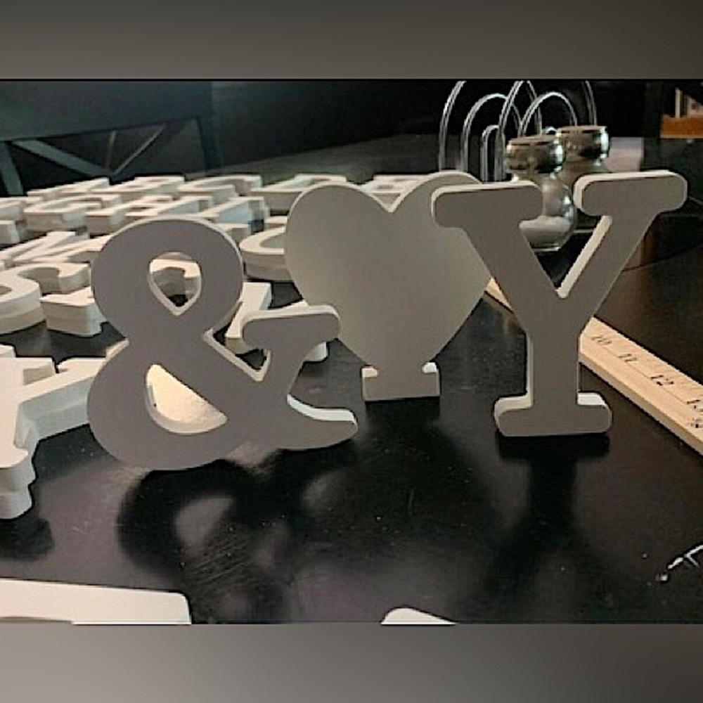 3D white Wooden Letters 4” (0221) - Picture 7 of 7